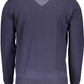 V-Neck Woolen Elegance Sweater - Sky Blue