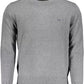 Elegant Gray Cotton Blend Sweater