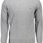 Elegant Gray Sweater with Contrasting Accents