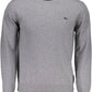 Elegant Gray Wool Sweater with Logo Detail