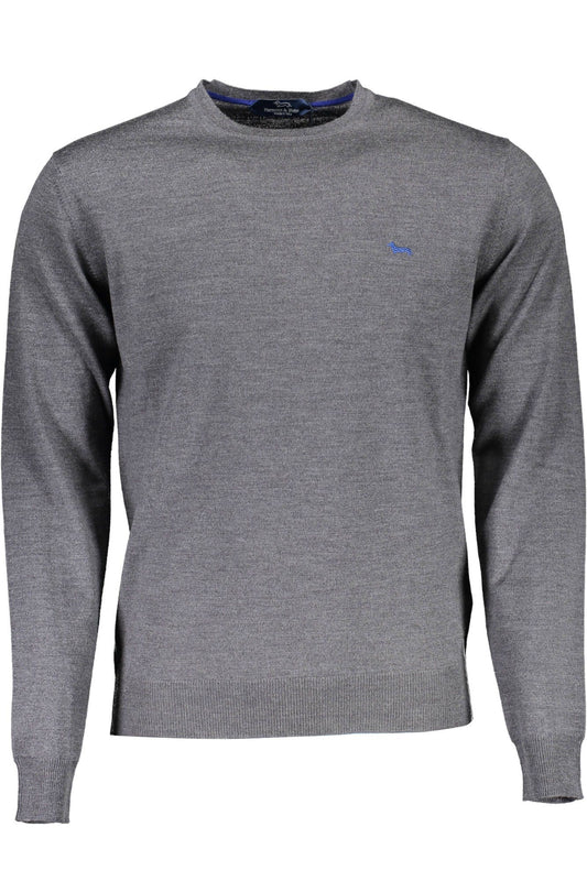 Elegant Gray Wool Sweater for Men