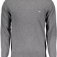 Elegant Gray Sweater with Contrasting Details