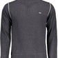 Elegant Gray Wool Sweater with High Neck & Zip