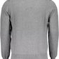 Elegant Gray Cotton Blend Sweater