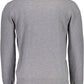 Elegant Gray Wool Sweater with Logo Detail