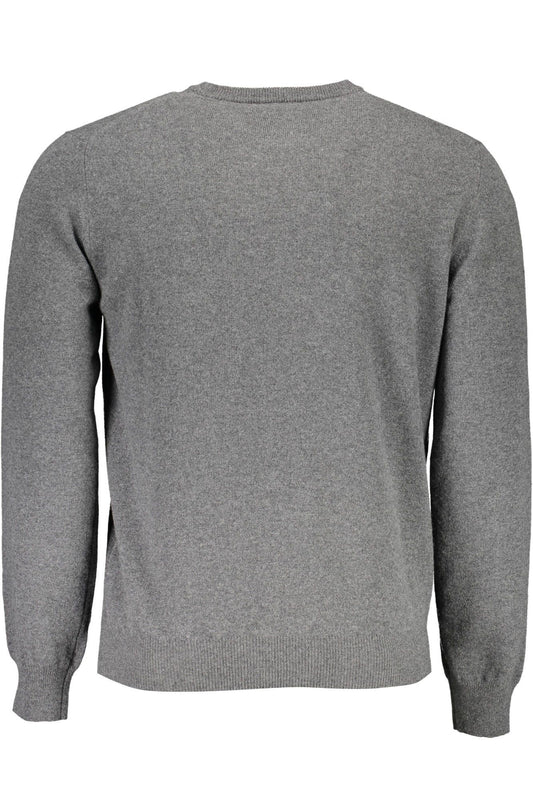 Elegant Gray Wool-Cashmere Men's Sweater