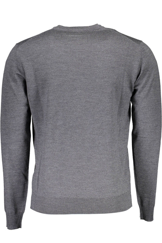 Elegant Gray Wool Sweater for Men