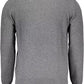 Elegant Gray Sweater with Contrasting Details