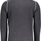 Elegant Gray Wool Sweater with High Neck & Zip