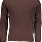 Elegant V-Neck Wool Sweater with Contrasting Trims
