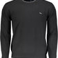 Elegant Crew Neck Sweater with Contrasting Details