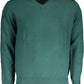 Elegant V-Neck Green Sweater