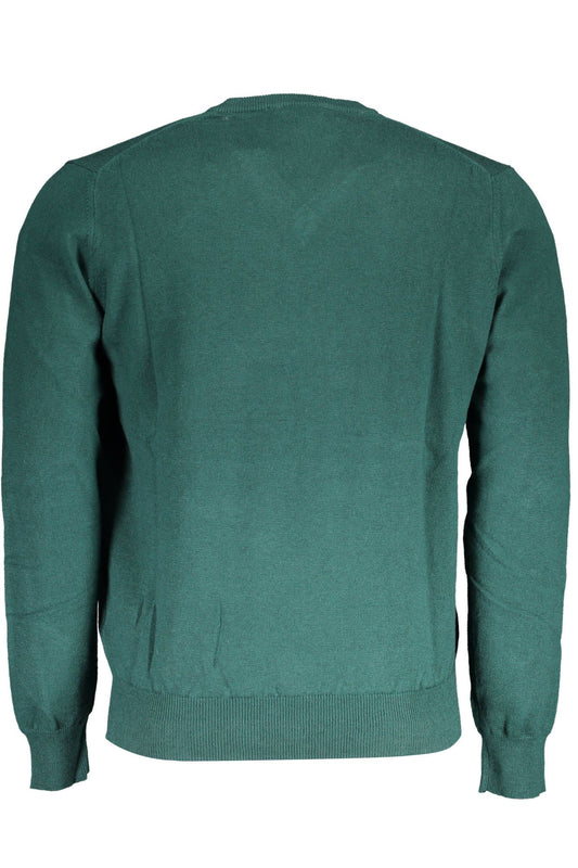 Elegant V-Neck Green Sweater