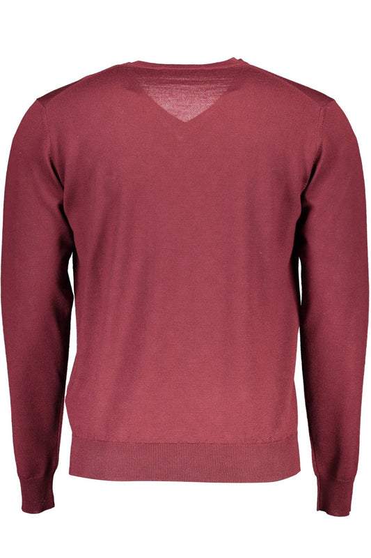 Elegant V-Neck Purple Wool Sweater