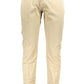 Chic Beige Narrow Fit Embroidered Trousers