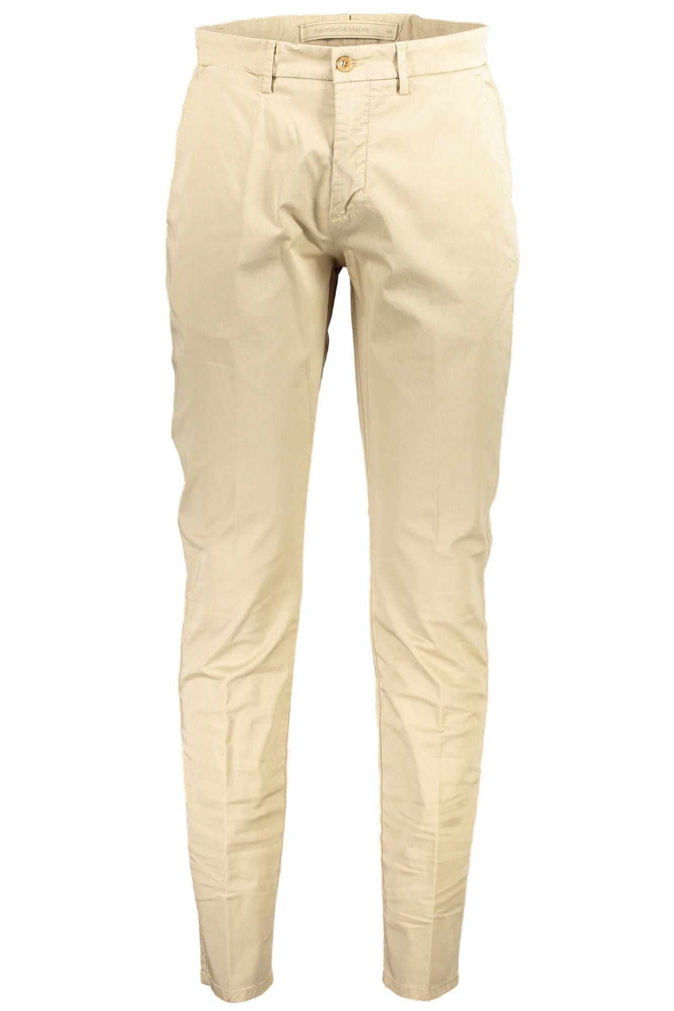 Chic Beige Narrow Fit Embroidered Trousers