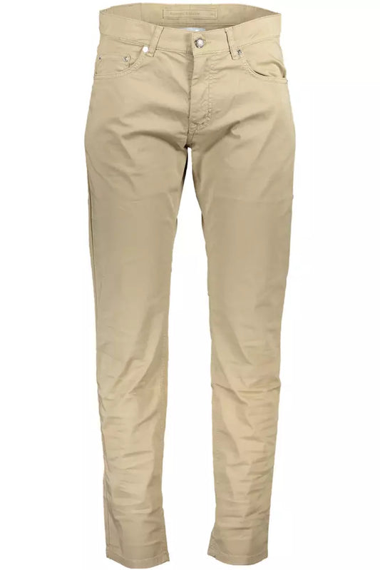 Elegant Beige Slim-Fit Trousers