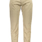 Beige Narrow Fit Embroidered Trousers