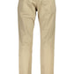 Beige Narrow Fit Embroidered Trousers