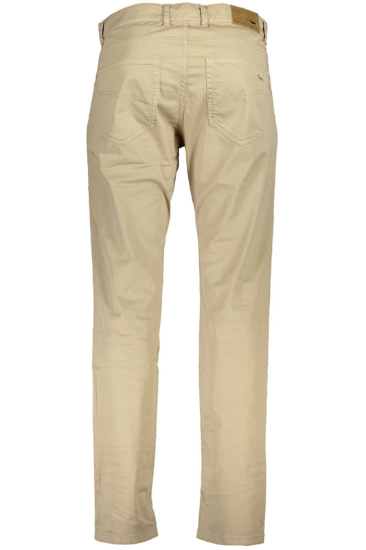 Beige Narrow Fit Embroidered Trousers