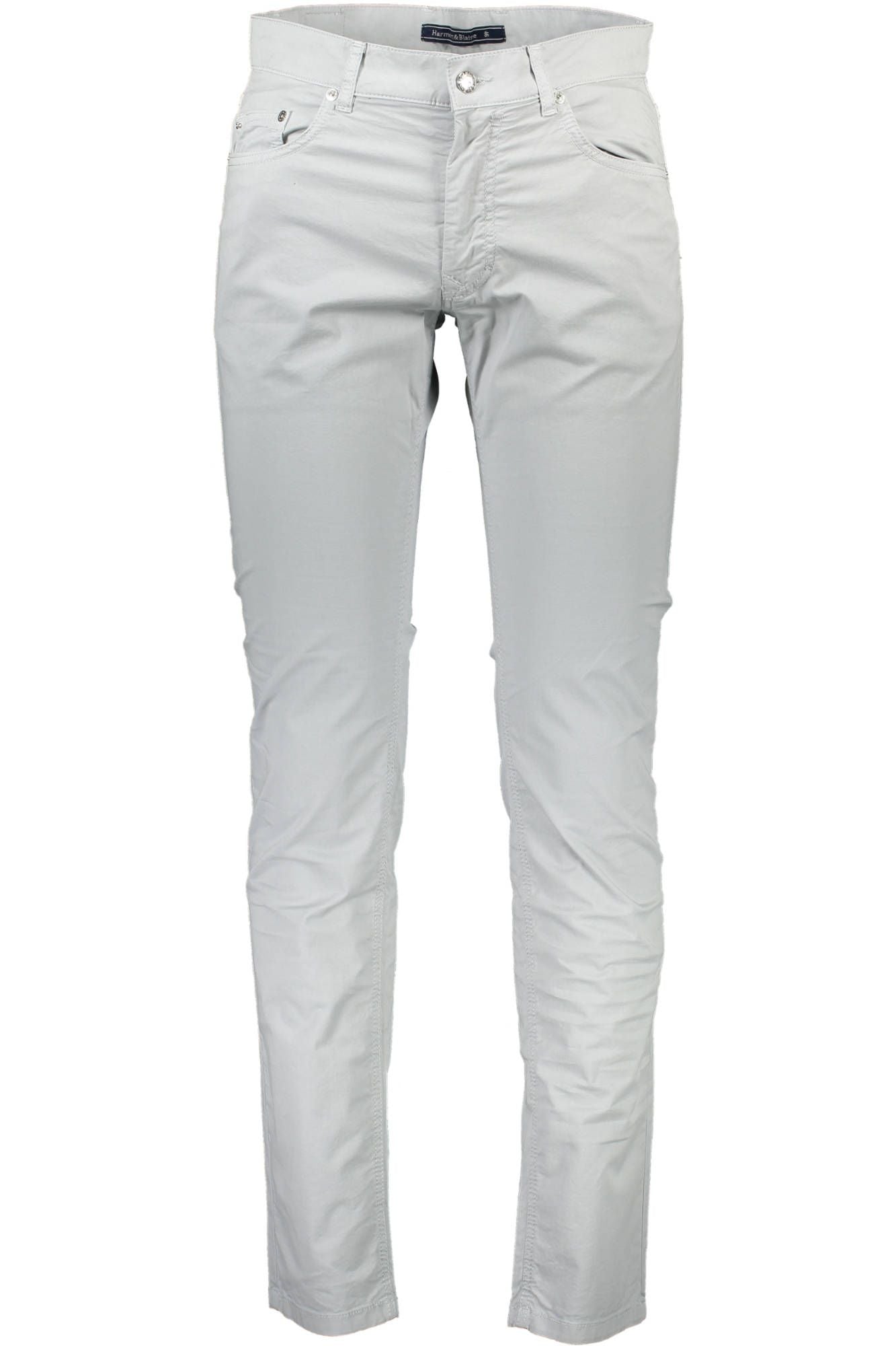 Elegant Gray Cotton Trousers with Signature Logo