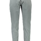 Chic Gray Narrow Fit Embroidered Trousers