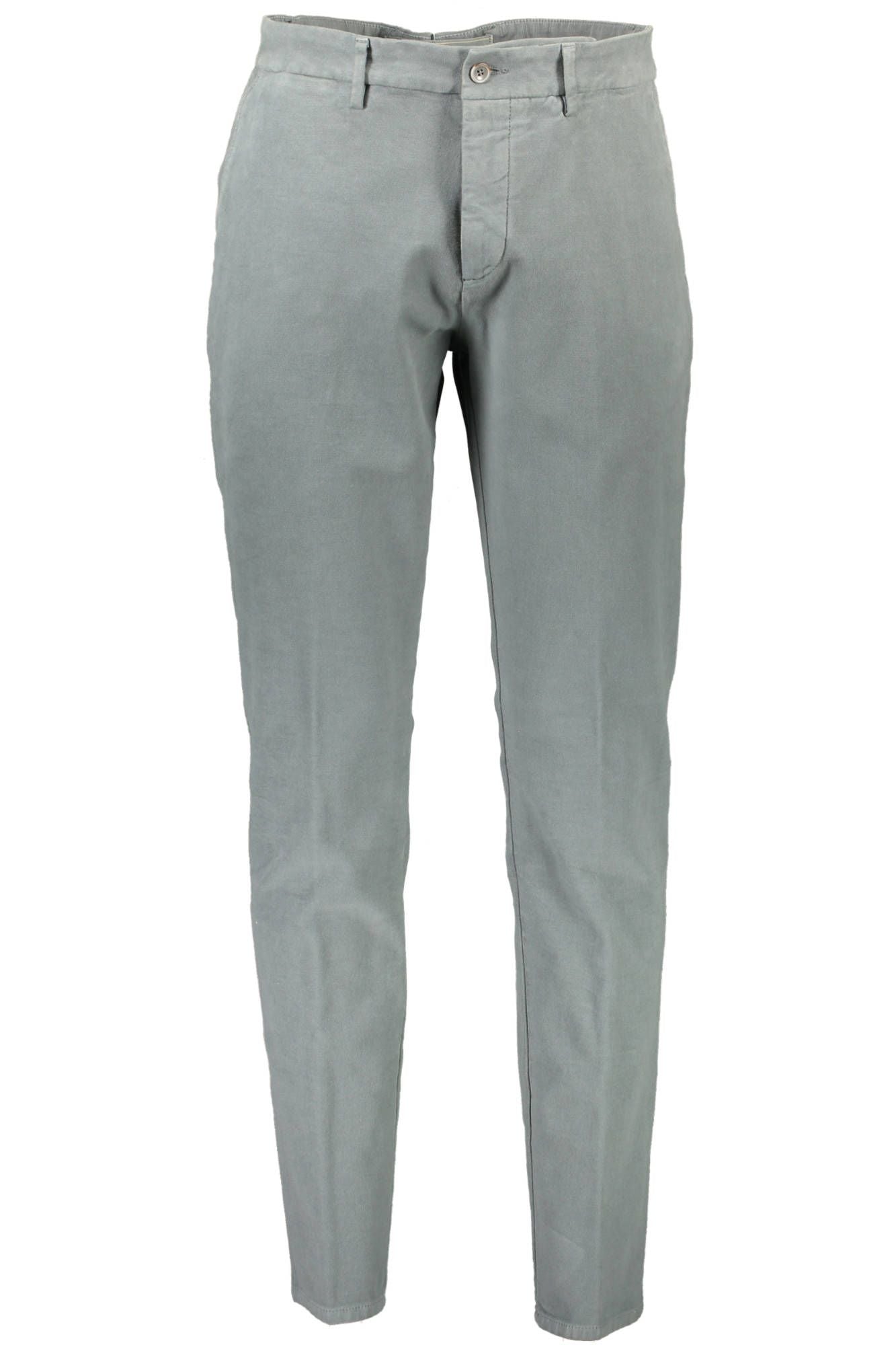 Chic Gray Narrow Fit Embroidered Trousers