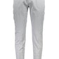 Chic Gray Narrow Fit Embroidered Trousers