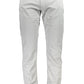 Sleek Gray Narrow Fit Cotton Trousers