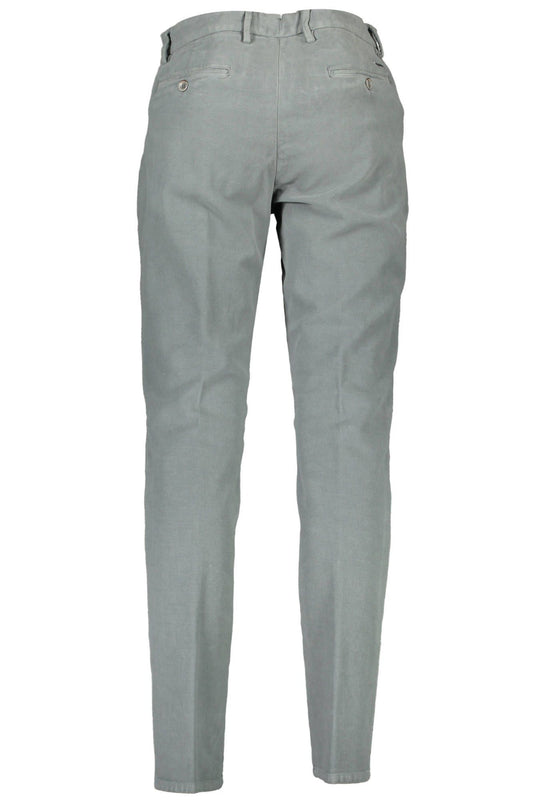 Chic Gray Narrow Fit Embroidered Trousers