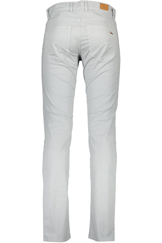 Elegant Gray Cotton Trousers with Signature Logo