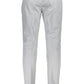 Chic Gray Narrow Fit Embroidered Trousers