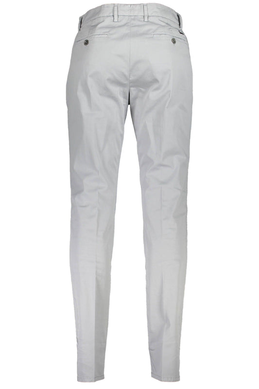 Chic Gray Narrow Fit Embroidered Trousers