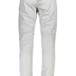 Sleek Gray Narrow Fit Cotton Trousers
