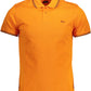 Chic Orange Cotton Polo with Contrast Details