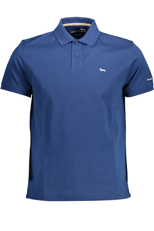 Elegant Short-Sleeved Blue Polo for Men