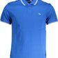 Elegant Blue Polo with Contrasting Details