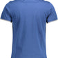 Sophisticated Slim Fit Blue Polo with Contrasting Accents