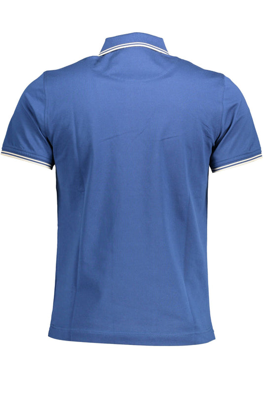 Sophisticated Slim Fit Blue Polo with Contrasting Accents