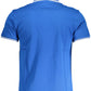 Elegant Blue Polo with Contrasting Details