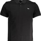 Chic Black Cotton Polo Shirt - Embroidered Detail