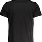 Chic Black Cotton Polo Shirt - Embroidered Detail
