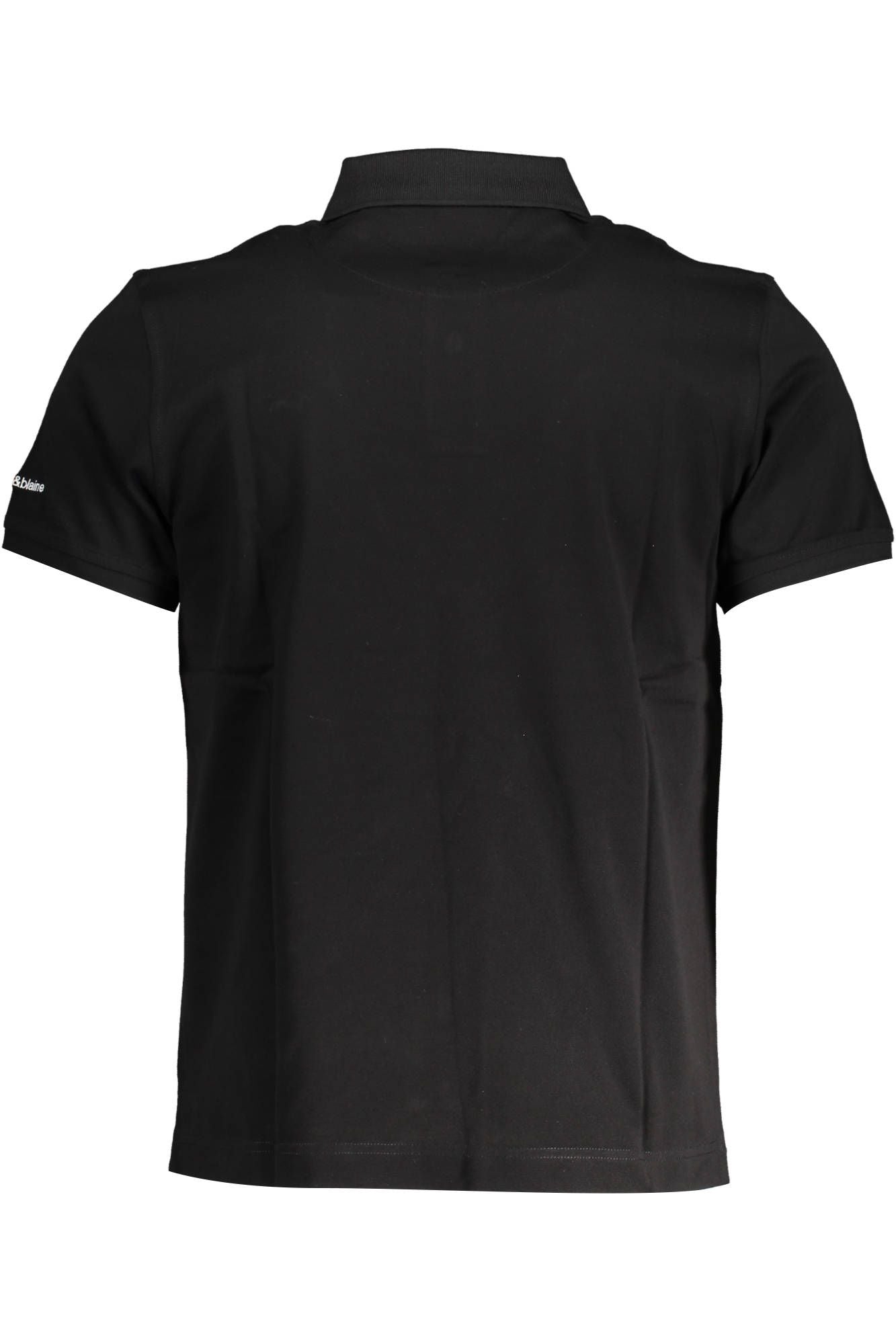 Chic Black Cotton Polo Shirt - Embroidered Detail