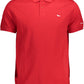 Chic Red Cotton Polo with Embroidery Detail