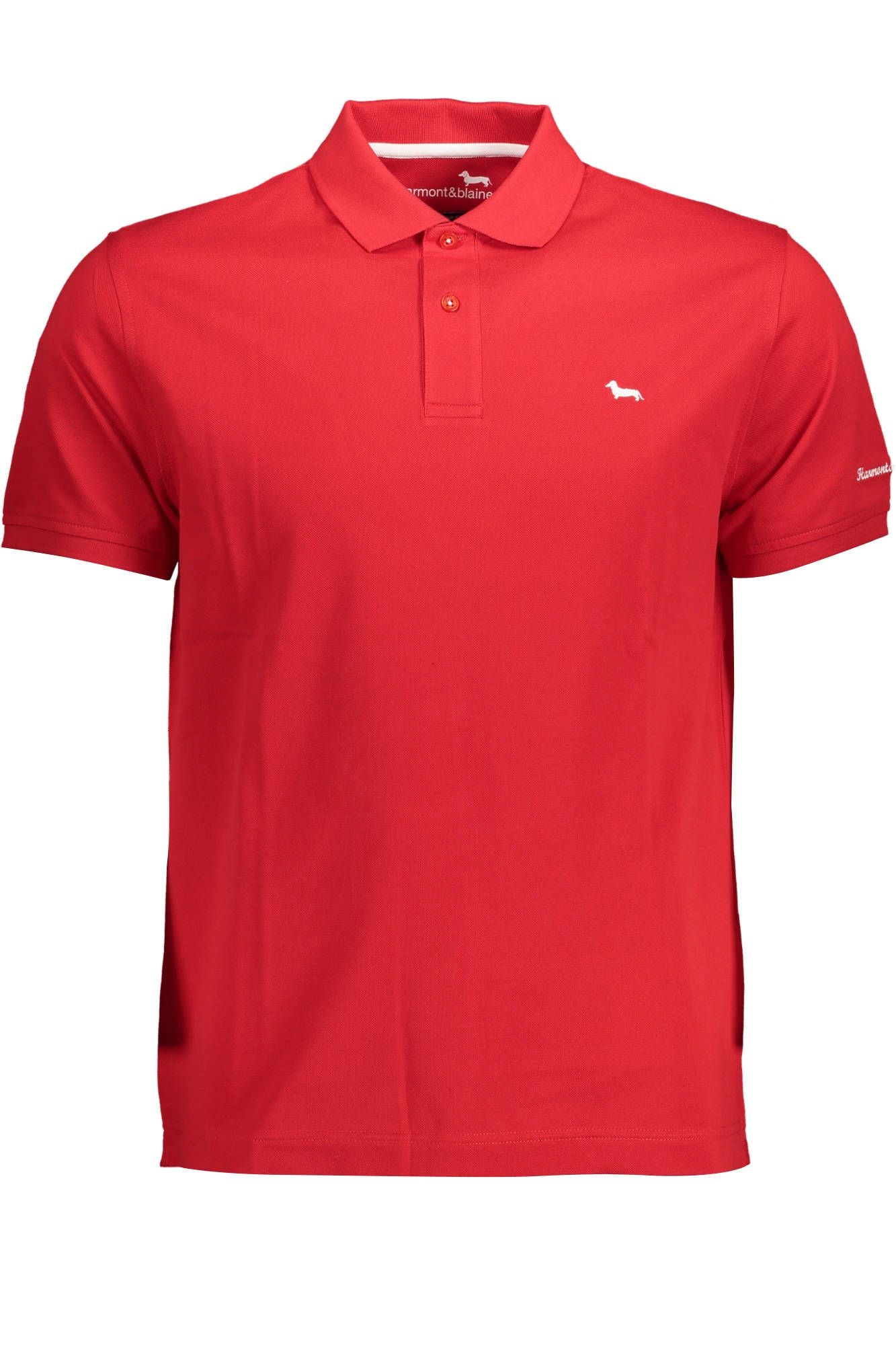 Chic Red Cotton Polo with Embroidery Detail