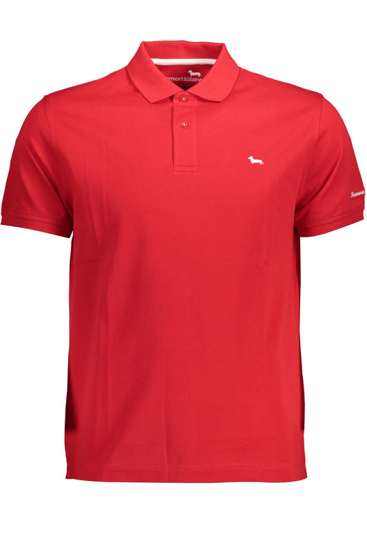 Chic Red Cotton Polo with Embroidery Detail