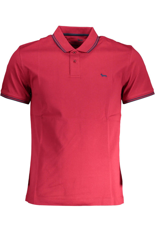Sleek Red Short-Sleeved Polo for Men