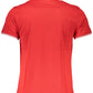 Elegant Slim Red Polo with Contrasting Details