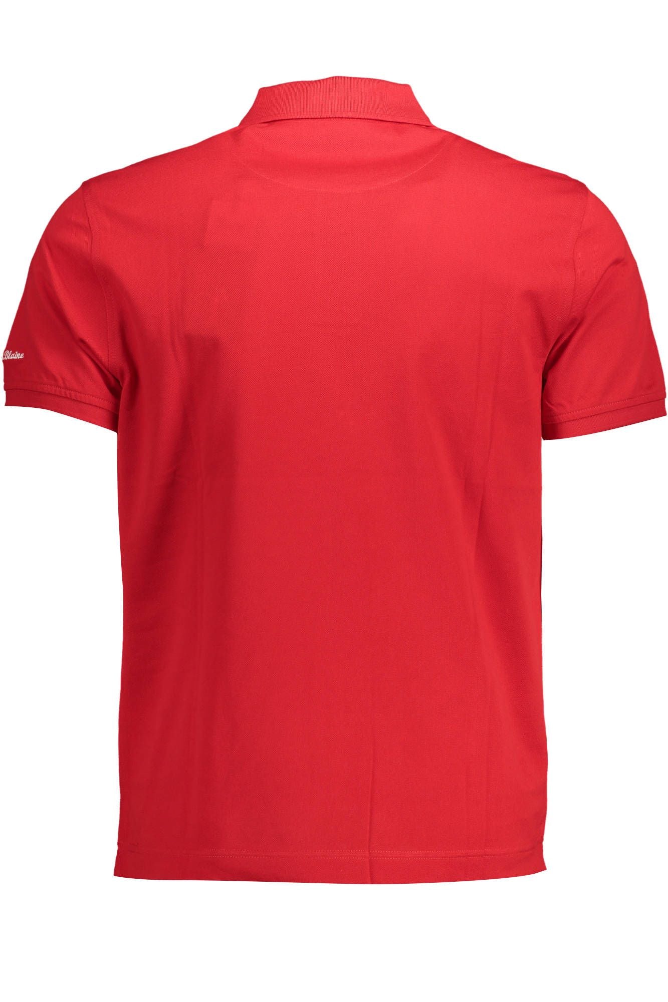 Chic Red Cotton Polo with Embroidery Detail