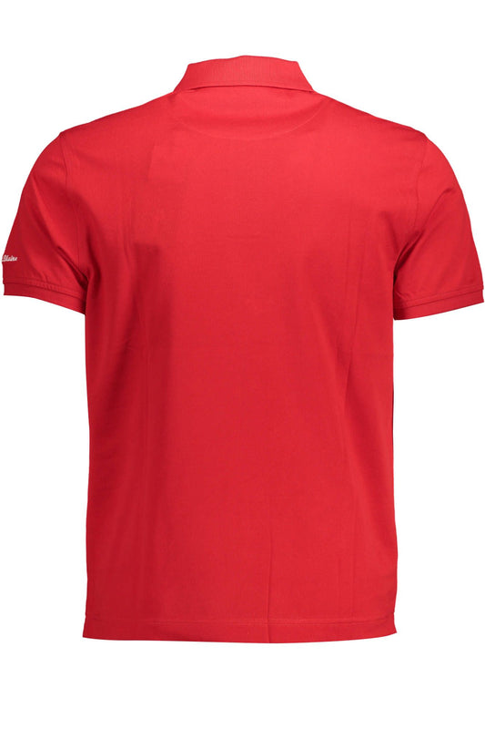 Chic Red Cotton Polo with Embroidery Detail